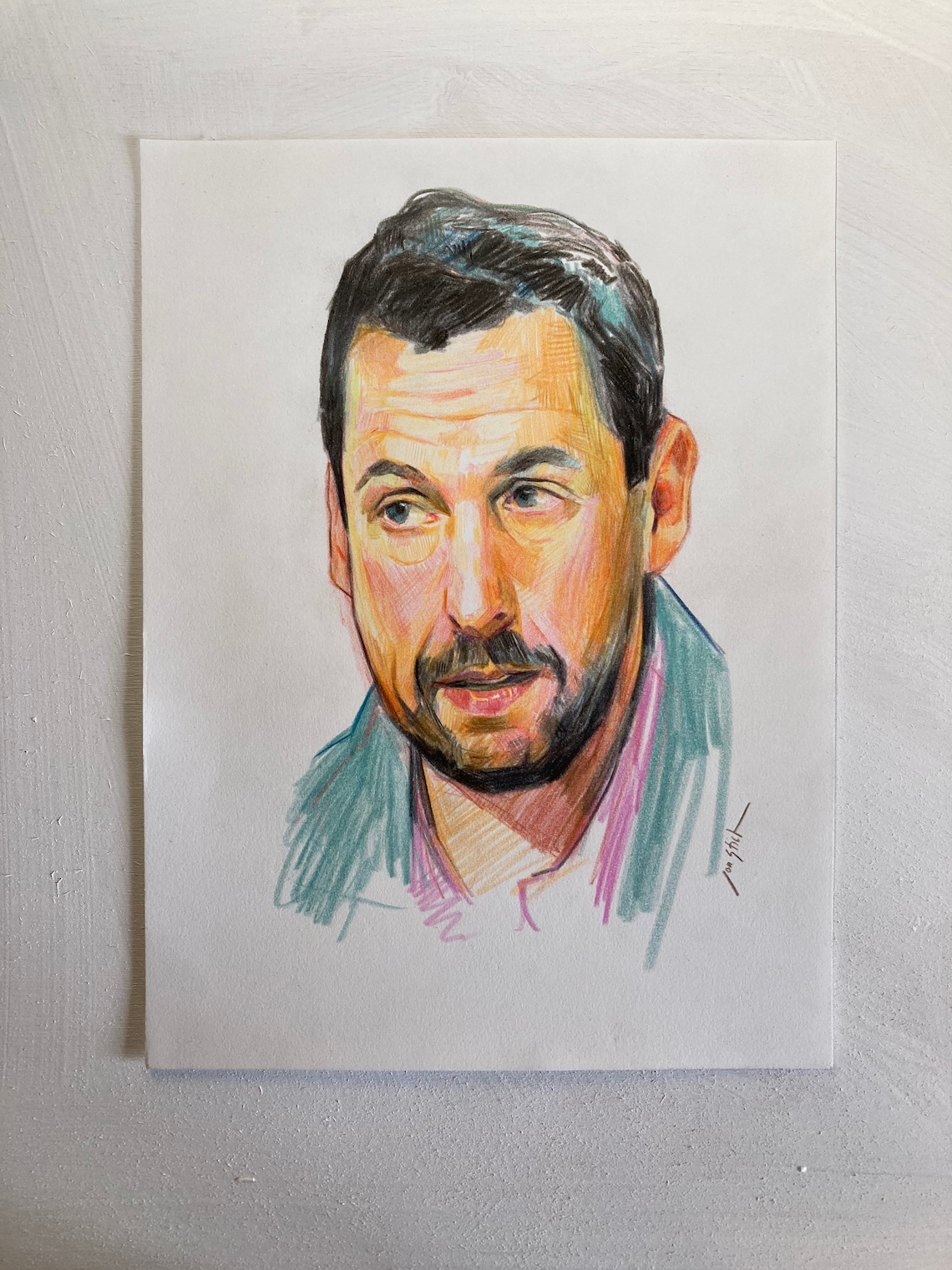 Adam Sandler Original Colored Pencil Drawing Etsy