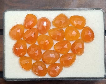 Natural Carnelian Gemstone Lot, Rose Cut, Freeform Flat Backs, (93.05 Carats)