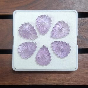 Amethyst Flat back Carvings Gemstone Lot  70.40 Ct- Size-19.50mm to 20.00mm long