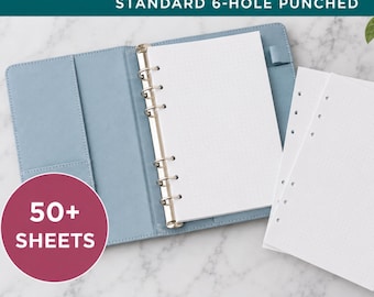 Recambios de papel punteado A5, insertos para agenda con cuadrícula de puntos, perforados con 6 agujeros y de gramaje elevado, de 50 a 300 hojas.