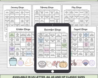 Seasonal Activity Bingo Printable: 12-Month Game + Blank Templates (PDF)