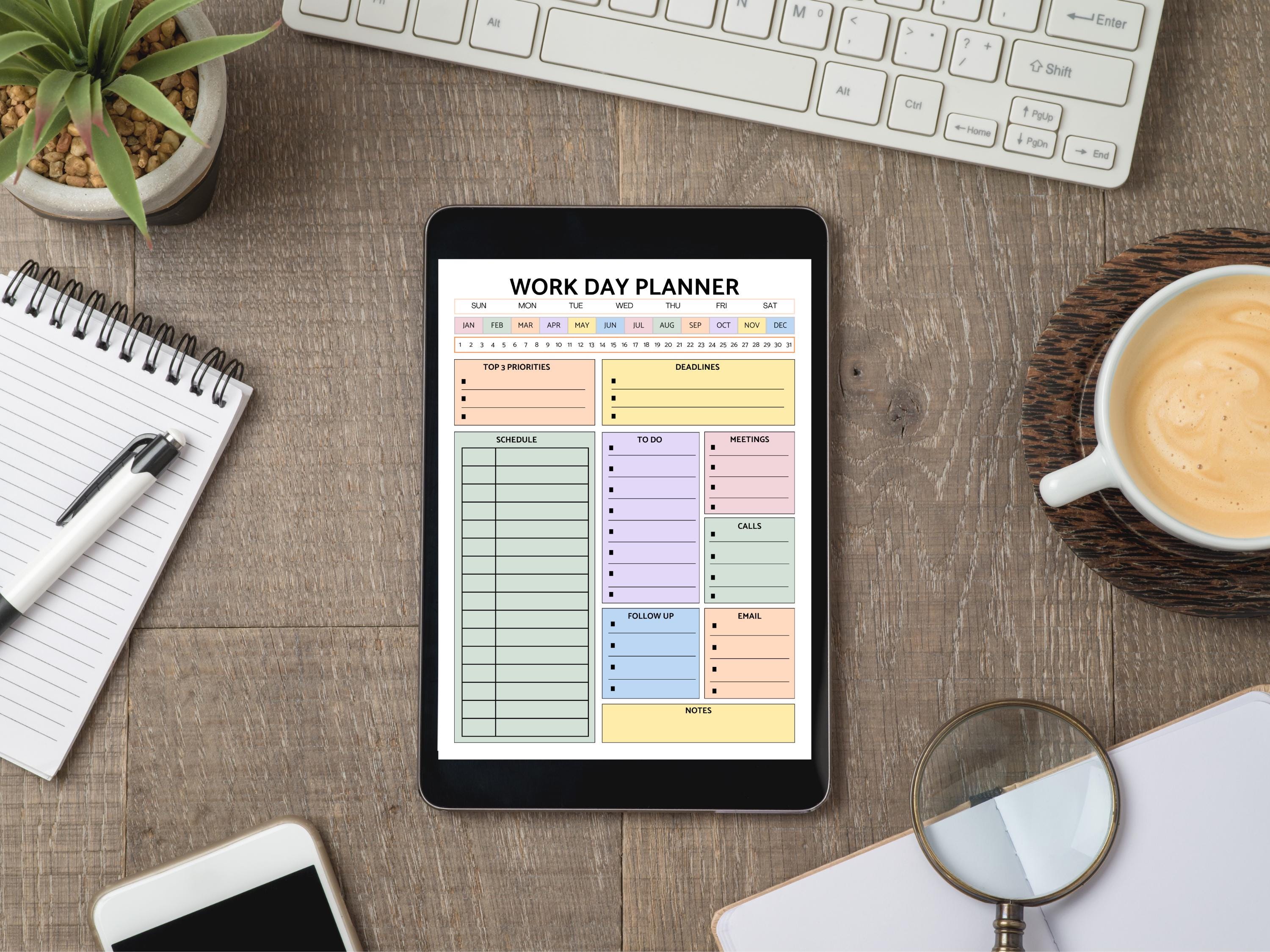 Simple Workday Planner: One Page Daily Organizer (printable PDF) - Etsy