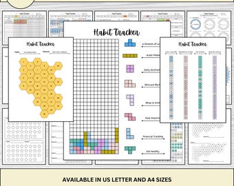 Printable Habit Tracker Bundle: 17 Fun Designs, All Ages (Digital Download)