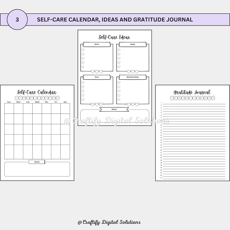 2025 Self-Care Journal – Over 15 Printable Pages to Prioritize Your Wellness!