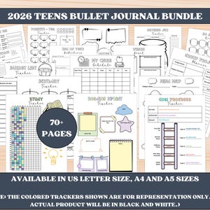2026 Teens Bullet Journal – Printable Planner with Trackers (PDF)