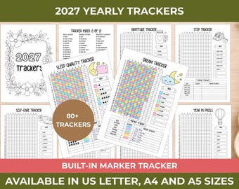Paquete de plantillas imprimibles para Bullet Journal, planificador anual sin fechas (PDF)