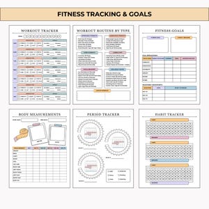 Printable and editable 75-day challenge tracker bundle with health, fitness, nutrition, habit, and mindset pages. Includes color and black & white versions with a certificate of completion.