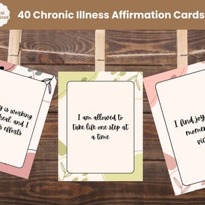 Chronische Krankheit Affirmationskarten - 40 druckbare, aufbauende & ermutigende Karten + 4 leere für personalisierte Unterstützung | Digitaler Download