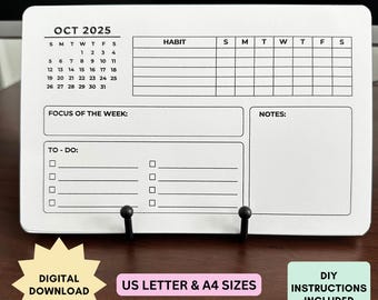 2025-2026 Mini Desk Calendar, DIY Planner (PDF Instant Download)