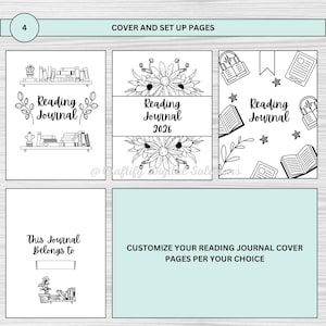 Digital Reading Journal featuring editable trackers, book challenges, mood and statistics trackers, book reviews, and more. Perfect for tracking your reading progress and organizing your books. Printable PDF format, easy to customize and use