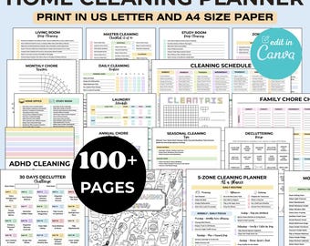 Ultimate Cleaning Planner Bundle: 5-Zone Schedules, Decluttering (Printable PDF, 100+ Pages)