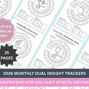 Miesięczne raporty Dual Insight | Do druku dane dotyczące dobrego samopoczucia i produktywności (format PDF A4 A5 US Letter)