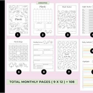 140-Page 2026 A5 Bullet Journal Insert Set Printed On 170 GSM Thick Paper. Pre-Punched For A5 Binders. Includes Yearly Trackers, Monthly Pages, Fun Pages, Reading Logs, And Blank Sheets. Ships Within USA.