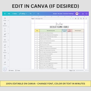 12-month Declutter Challenge: Customizable Canva Template (printable ...