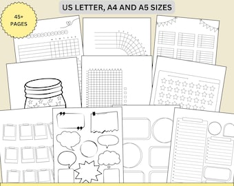 Minimalist Journal Template Pack: 45+ Blank Planner Pages (Digital Download)
