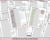 Printable Bullet Journal Tracker Bundle, Undated Yearly Planner (PDF)