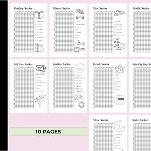 140-Page 2026 A5 Bullet Journal Insert Set Printed On 170 GSM Thick Paper. Pre-Punched For A5 Binders. Includes Yearly Trackers, Monthly Pages, Fun Pages, Reading Logs, And Blank Sheets. Ships Within USA.