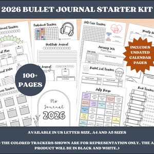 Kit de inicio para Bullet Journal 2026: descarga digital