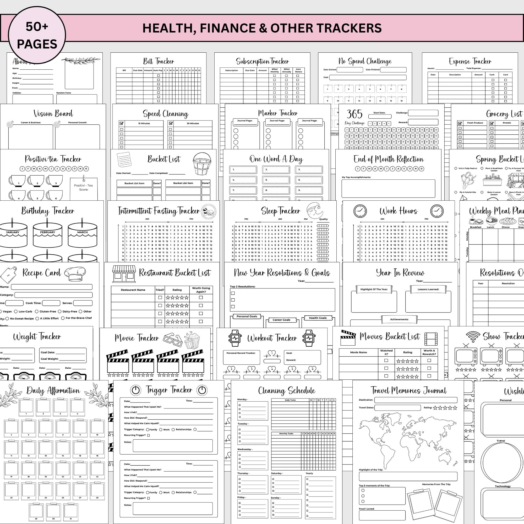 2025 Mega Bullet Journal Bundle: 350+ Printable Pages With