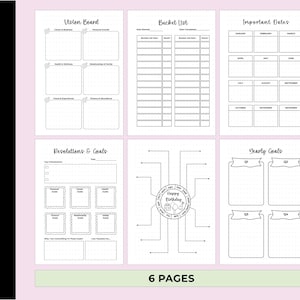 140-Page 2026 A5 Bullet Journal Insert Set Printed On 170 GSM Thick Paper. Pre-Punched For A5 Binders. Includes Yearly Trackers, Monthly Pages, Fun Pages, Reading Logs, And Blank Sheets. Ships Within USA.
