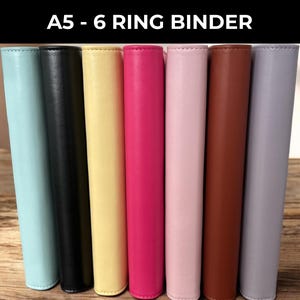 A5 PU Leather Binder | 6-Ring Refillable Journal Cover, Minimalist Organizer