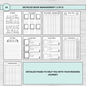 Digital Reading Journal featuring editable trackers, book challenges, mood and statistics trackers, book reviews, and more. Perfect for tracking your reading progress and organizing your books. Printable PDF format, easy to customize and use
