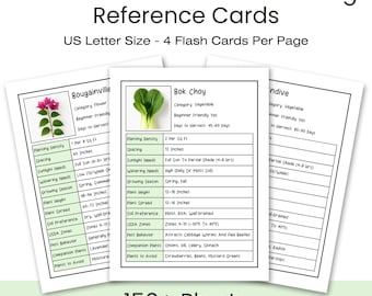 Gardening Flashcards: 150+ Plant Guide Cards - Companion Planting (PDF Pattern)