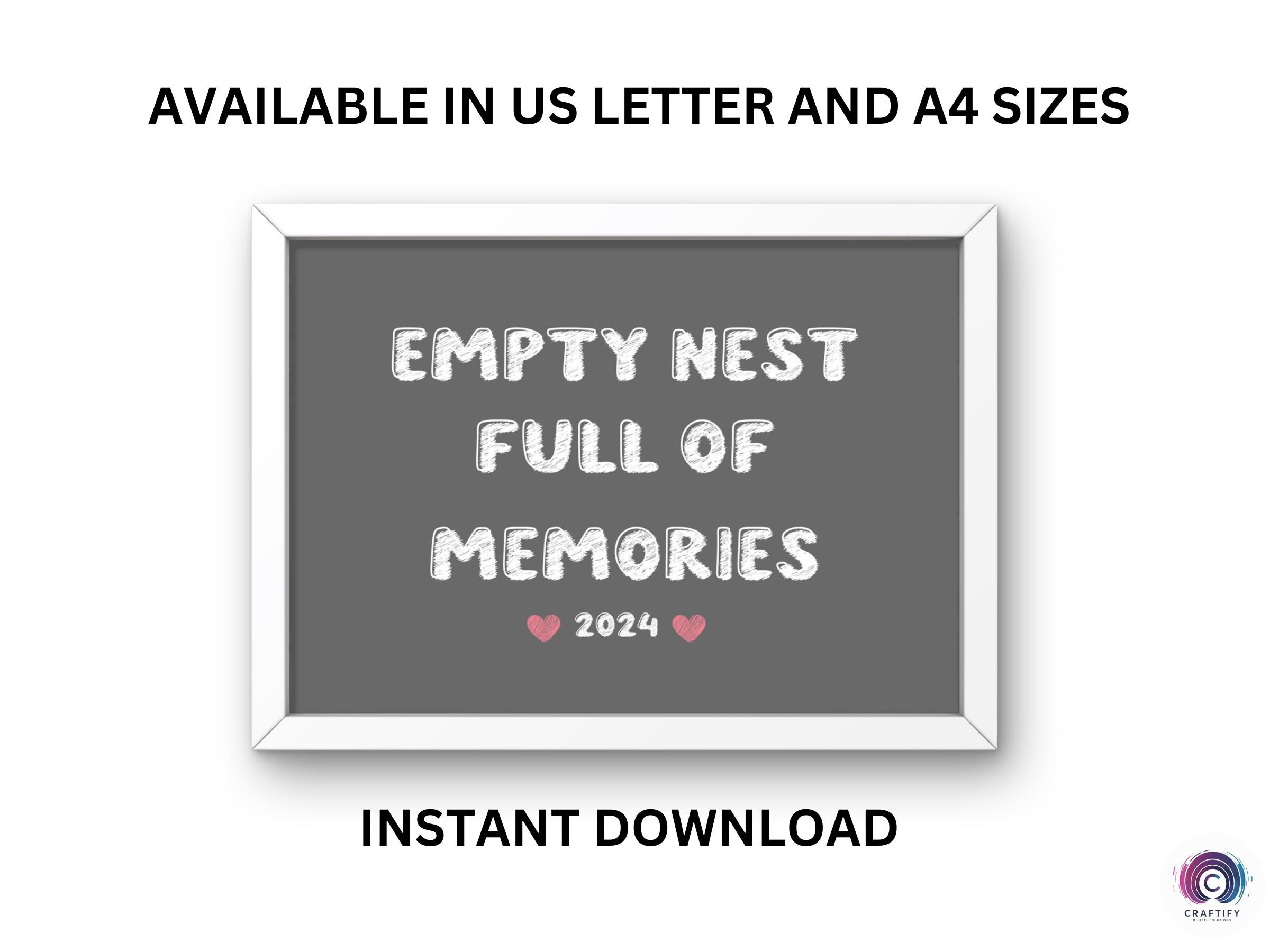 Empty Nester Sign Empty Nester Photo Sign Digital Download US Letter A4 Landscape ...