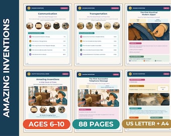 Cuaderno de actividades sobre inventos para niños, actividades de historia, ciencia, tecnología, ingeniería y matemáticas (descarga en PDF)