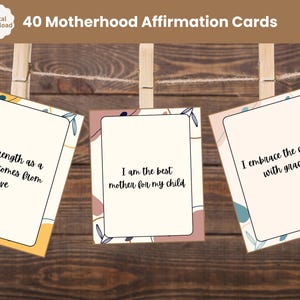 40 tarjetas imprimibles de afirmación de maternidad / Inspiración para mamás / Descarga digital instantánea en PDF / Regalo perfecto para mamás primerizas