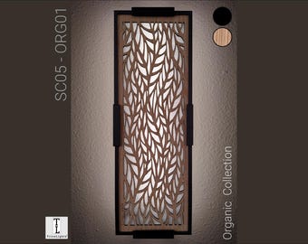 Aplique de pared recargable - Panel de madera - SC05-ORG01