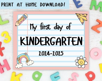 First Day of School Printable Sign, First Day of First Grade Printable ...