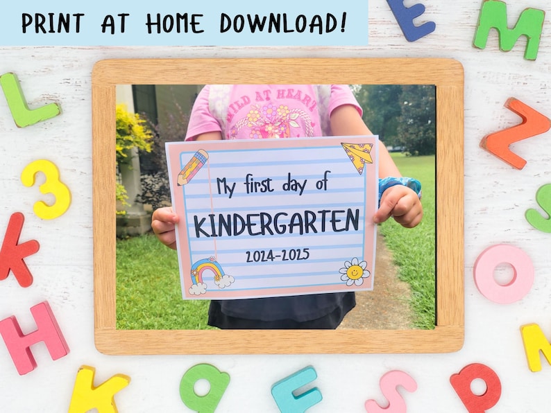 First Day of School Printable Sign, First Day of First Grade Printable ...