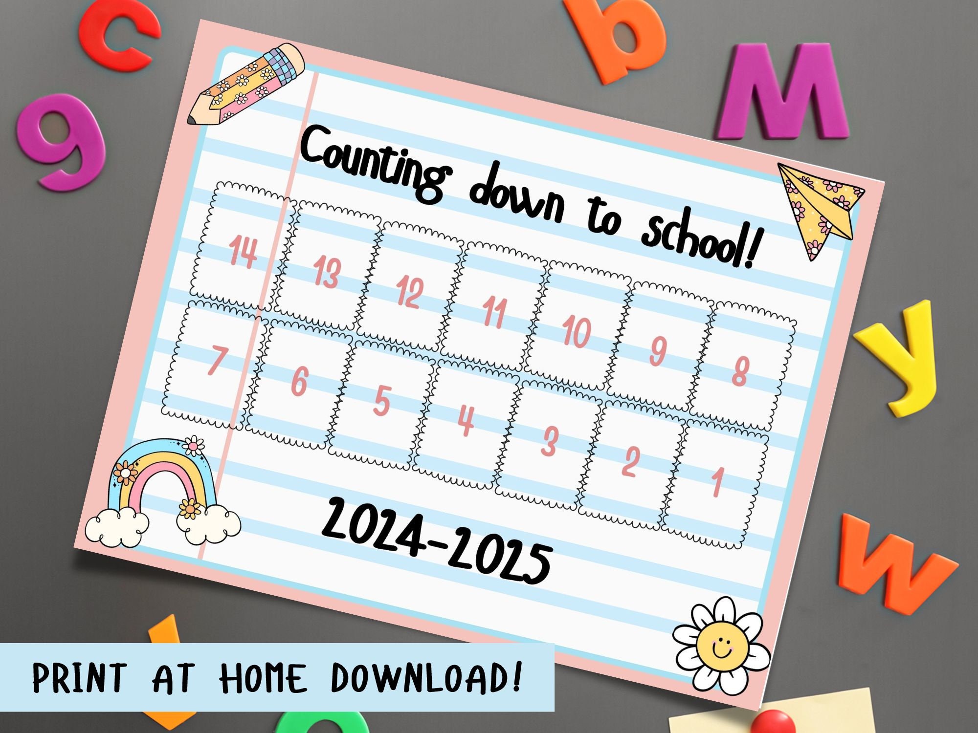First Day of School Countdown Printable, Back to School Countdown, Time ...