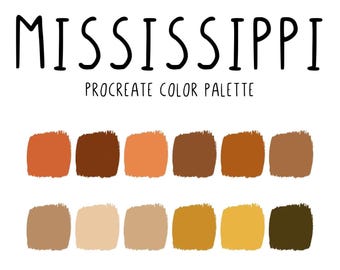 Procreate Color Palette - 50 States - Mississippi