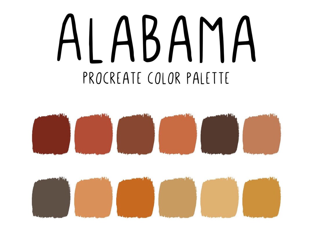 Procreate Color Palette - 50 States - Alabama - Etsy