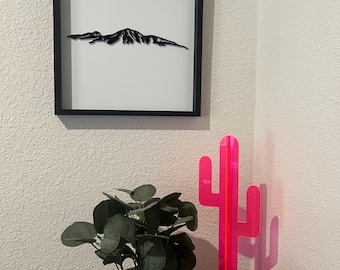 Camelback Mountain Acrylic Cutout | 12x12 Framed Wall Art | Modern Arizona Decor | Phoenix Landscape Shadow Box