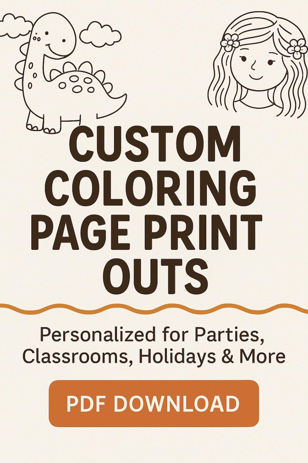Custom Coloring Page Printables – Personalized for Parties, Classrooms ...