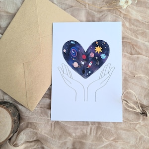 Carte de voeux, carte de correspondance, impression A6 à partir d'une aquarelle originale, cadeau pour elle ou lui, saint-valentin