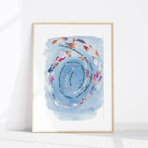 Poster filastrocca per bambini, pesciolino, decorazione murale, decorazione cameretta bambini, illustrazione per bambini