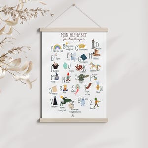 Fantastic alphabet poster A4/A3, wall decoration, children&#39;s room decoration, children&#39;s illustration