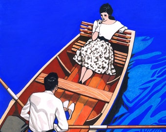 DREAMBOAT (Giclée Print of Original Gouache + Ink Painting)