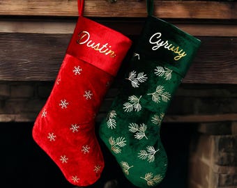 Personalized 2026 Christmas Stockings Custom Foil Stamping Family Holiday Decor