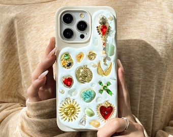 Aesthetic iPhone Case Cover, iPhone 17 Air Case, Custom Handmade iPhone 16 15 14 13 Pro Max Plus Case Cover