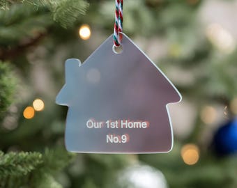 Custom New House 2026 Family Ornament: Iridescent Acrylic First Holiday Keepsake