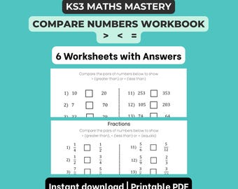 Compare and Order Numbers Workbook (110 Questions)  KS3 Maths Mastery