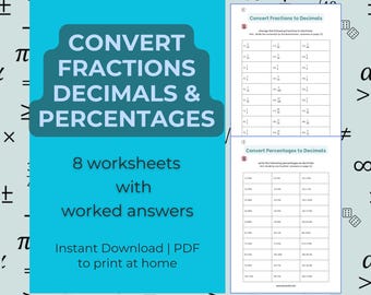 Fractions, Decimals, Percentages Worksheets: Key Stage 3 (PDF Download)