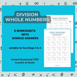 Division Worksheets: Long & Short Division with Negative Numbers (PDF Downloadable