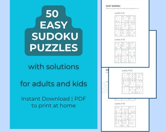 難問数独パズルセット1：論理アクティビティ、解答付き印刷可能なPDF
