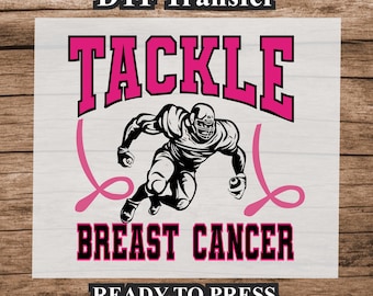 Football Cancer Design DTF. Ready to press, Heat Transfer, Gift for her, Cancer Shirt, Survivor. Breast cancer awareness.  Cancer transfer